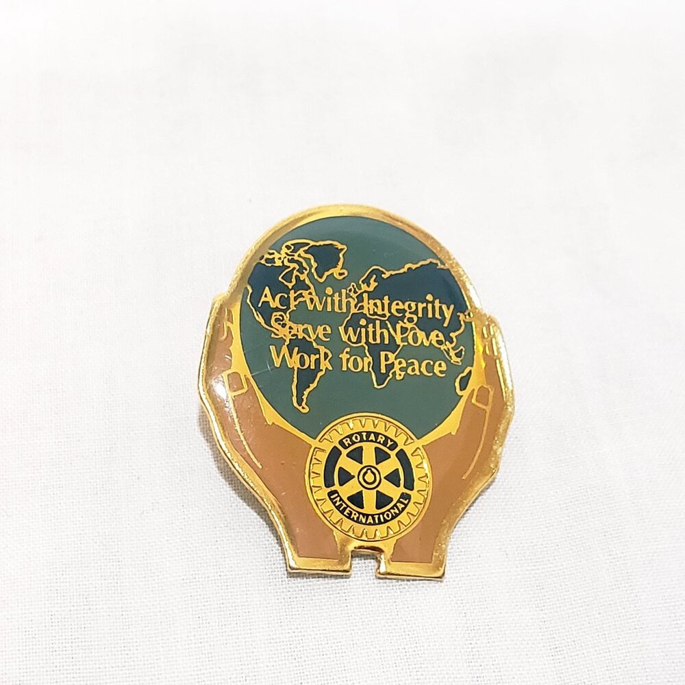 Rotary International Act with Integrity Serve with Love Work for Peace 1" Pin
